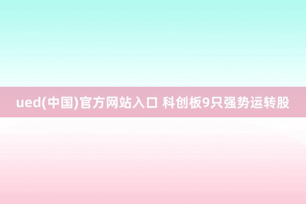 ued(中国)官方网站入口 科创板9只强势运转股