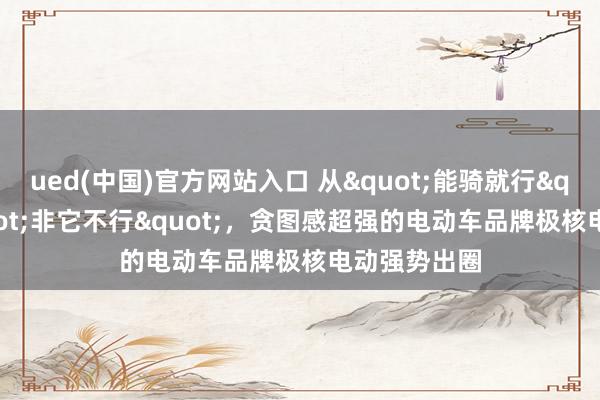 ued(中国)官方网站入口 从"能骑就行"到"非它不行"，贪图感超强的电动车品牌极核电动强势出圈