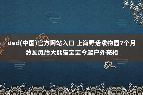 ued(中国)官方网站入口 上海野活泼物园7个月龄龙凤胎大熊猫宝宝今起户外亮相