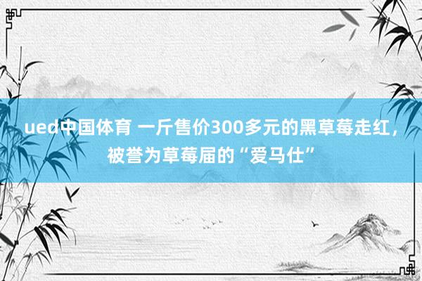 ued中国体育 一斤售价300多元的黑草莓走红，被誉为草莓届的“爱马仕”