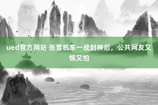 ued官方网站 张雪机车一战封神后，公共网友又惊又怕