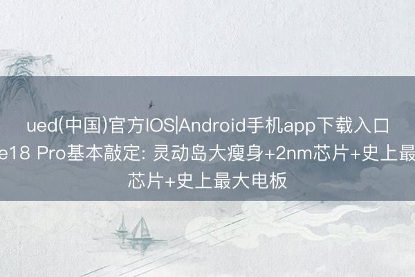 ued(中国)官方IOS|Android手机app下载入口 iPhone18 Pro基本敲定: 灵动岛大瘦身+2nm芯片+史上最大电板