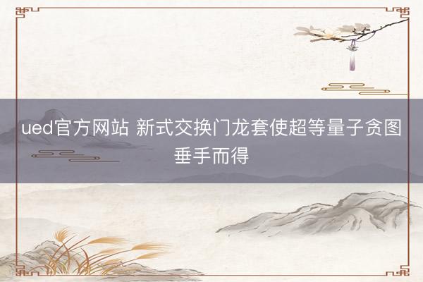 ued官方网站 新式交换门龙套使超等量子贪图垂手而得