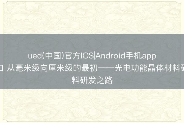 ued(中国)官方IOS|Android手机app下载入口 从毫米级向厘米级的最初——光电功能晶体材料研发之路